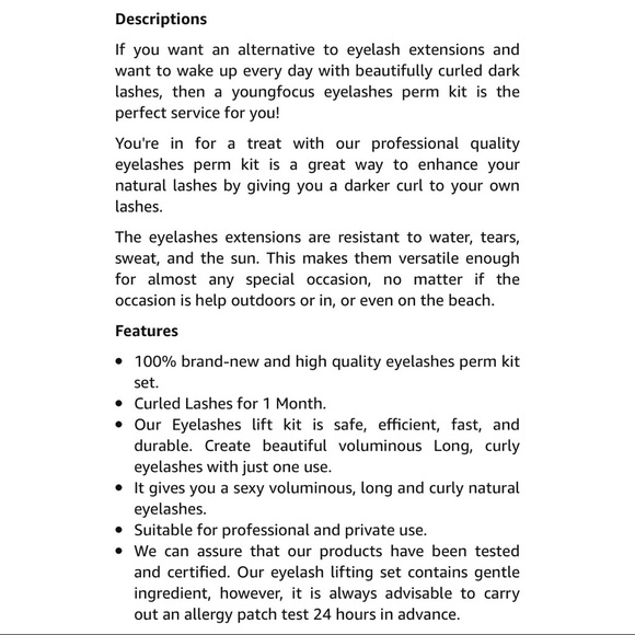 NWT Youngfocus Eyelash Perm Kit for a Professional Quality DIY Lash Lift - Picture 9 of 12